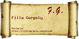 Filla Gergely névjegykártya